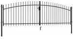 vidaXL Doppelfl&uuml;gel-Gartentor mit Speerspitzen 400 x 150 cm