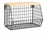 Relaxdays Obstkorb Wandregal, Ablagebrett, K&uuml;chenorganizer zum H&auml;ngen, HBT 21x30x20