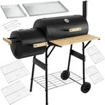 TecTake GmbH tectake Holzkohlegrill, 2in1, 2 Kammern, mit Thermometer, zwei