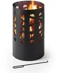 Relaxdays Feuertonne, Stahl, Feuerrost, Sch&uuml;rhaken, Funkenschutz, HxD: 60 x 37 cm,