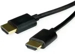 ROLINE HDMI High Speed Kabel mit Ethernet, Slim, ST-ST, schwarz, 3 m