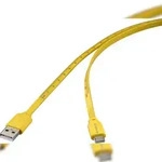 Renkforce USB-Kabel USB 2.0 USB-C&reg; Stecker, USB-A Stecker 1.00 m Gelb Ma&szlig;-Aufdruck