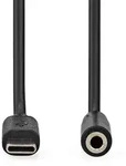 Nedis USB-C Adapter - USB 2.0 - USB-C Stecker - 3.5 mm Buchse - 1.00 m - Rund -