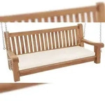 DELUKE Schaukelbank MUVER - Holz Creme 150x70x62 cm | H&auml;ngebank Gartenschaukel...