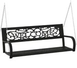 vidaXL Hollywoodschaukel 125 cm Stahl und Kunststoff Schwarz