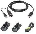 ATEN 2L-7D02UHDPX4 HDMI zu DP KVM KabelKit, True 4K