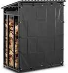 hillvert Kaminholzregal - mit Plane und Dach - 600 kg - 137 x 90 x 171 cm -...