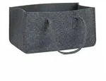 Relaxdays Kaminholztasche aus Filz, tragbarer Feuerholzkorb, faltbarer Zeitungshalter
