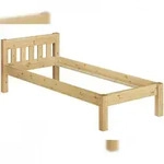 Erst-Holz Kinderbett kurzes Bett 90x190 Massivholz Kiefer natur Bettgestell ohne