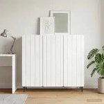 vidaXL Sideboard Hochglanz Wei&szlig; 89 x 34,5 x 82 cm Holzwerkstoff