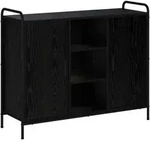 vidaXL Sideboard Schwarz Eichen-Optik 97 x 33 x 81 cm Holzwerkstoff 8013848