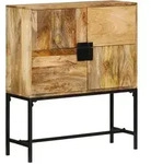 vidaXL Highboard 80x30x95 cm Massives Raues Mangoholz