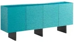 KAWOLA Sideboard LYNN 4 T&uuml;ren lackiert petrol