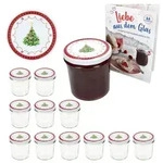 12er Set Sturzglas 350ml Einmachglas + TO-Deckel 82 Weihnachtstraum + Heft