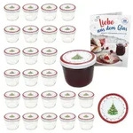 25er Set Sturzglas 230ml Einmachglas + TO-Deckel 82 Weihnachtstraum + Heft
