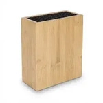 Relaxdays Messerblock unbest&uuml;ckt, Bambus, Borsteneinsatz, HxBxT: 26x 23 x 11,5 cm,