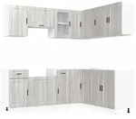 vidaXL 11-tlg. K&uuml;chenschrank-Set Porto Grau Sonoma Holzwerkstoff