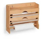 Relaxdays Wandrollenhalter 3 in 1, f&uuml;r Alufolie, Frischhaltefolie, K&uuml;chenrolle,