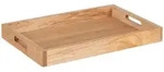 Relaxdays Serviertablett, Holz & MDF, HxBxT: 5 x 55 x 35 cm, Essenstablett mit