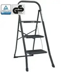 Baumarktplus Trittleiter 3-stufig klappbar T&Uuml;V/GS 150 kg Anti-Rutsch Trittfl&auml;chen