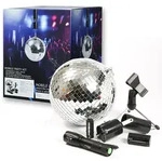 SATISFIRE Discokugel Set Mobile Party Komplettset 20cm Kugel Motor Spot Stativ