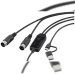 Renkforce RF-6439636 USB, MIDI Adapter [2x DIN-Stecker 5pol. - 1x USB-C&reg;, USB-A]