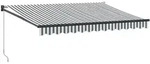 vidaXL Markise Einziehbar Anthrazit & Wei&szlig; 3,5x2,5 m Stoff & Aluminium