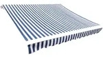 DELUKE&reg; Markisenbespannung Markisenstoff Wasserabweisend Rei&szlig;fest Blau-Wei&szlig;,...