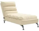 vidaXL Massage-Chaiselongue mit Kissen Creme Stoff