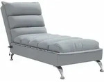 vidaXL Massage-Chaiselongue mit Kissen Hellgrau Stoff