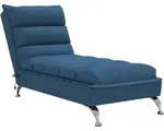 vidaXL Massage-Chaiselongue mit Kissen Blau Stoff