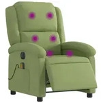 vidaXL Massagesessel Elektrisch Hellgr&uuml;n Samt