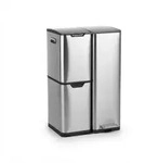 Relaxdays M&uuml;lleimer, 3 F&auml;cher, 60 L, entnehmbare Inneneimer, Soft Close, Fu&szlig;pedal,