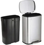 SVITA TQ50 50L Treteimer M&uuml;lleimer mit Softclose & Inneneimer Silber