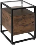 tectake Nachttisch Dudley 40x43x60,5cm Industrial Holz Dunkel, Rustikal