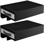 Relaxdays Nachttisch klemmbar, 2er Set, Bambus, HxBxT: 14 x 37 x 26,5 cm, Schublade,