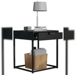 VCM Nachttisch Flokas Schwarz H. 50 x B. 43 x T. 41 cm