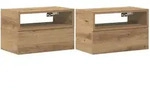 vidaXL Wand-Nachttische 2 Stk. Artisan-Eiche 45x26x28,5 cm