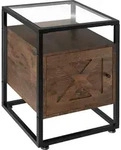 tectake Nachttisch Kidderminster 40x43x60,5cm Industrial Holz Dunkel, Rustikal