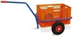 BRB Handwagen mit Kunststoffkorb 600x400x320 mm, orange, Tragkraft 200 kg