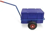 BRB Handwagen mit herausnehmbarer Kunststoffkiste 600 x 400 x 320 mm in blau