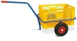 BRB Handwagen mit Kunststoffkorb 600x400x320 mm, gelb, Tragkraft 200 kg