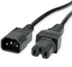 VALUE Netzkabel IEC320/C14 Stecker - C15 Buchse, H05RN-F, schwarz, 0,5 m