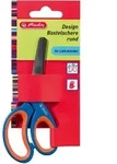 herlitz Bastelschere Design 13cm rund farbig sortiert Linksh&auml;nder