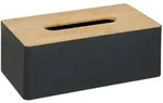 Relaxdays T&uuml;cherbox mit Deckel aus Bambus, f&uuml;rs Bad, modernes Design, Kunststoff,