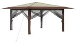 vidaXL Pavillon mit 4 Seitenw&auml;nden 4 x 4 m Creme und Braun