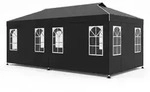 COSTWAY Pop-up Pavillon 3x6m, h&ouml;henverstellbar, 6 Seitenw&auml;nde & Fenster, mit