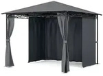 Blumfeldt Mondo Pavillon 3x3 | Stahlrahmen | Wetterfest | 4 Seitenw&auml;nde Dunkelgrau