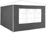 Relaxdays Seitenw&auml;nde f&uuml;r Pavillon, 2er Set, HxB 2x3 m, Pavillonwand mit Fenster,
