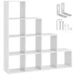 tectake B&uuml;cherregal Talisa mit 10 offenen F&auml;chern im W&uuml;rfeldesign Wei&szlig;